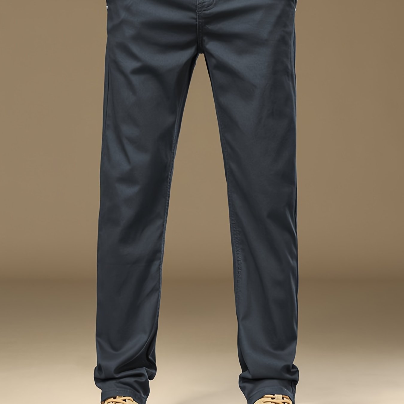 Pantalones de corte ajustado para hombre, mezcla de algodón, con bolsillos, pantalones casuales para primavera y otoño