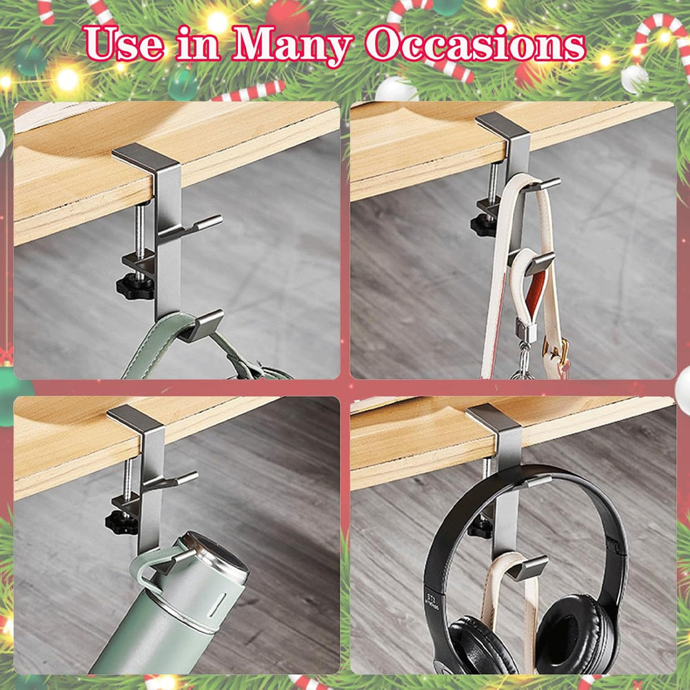 Регулируемые прочные металлические вешалки для гирлянд и носков - набор из 2 штук, держатели для каминной полки с двойными крючками для украшения Рождества, Нового года, Рамадана, выпускного сезона - сверло не требуется