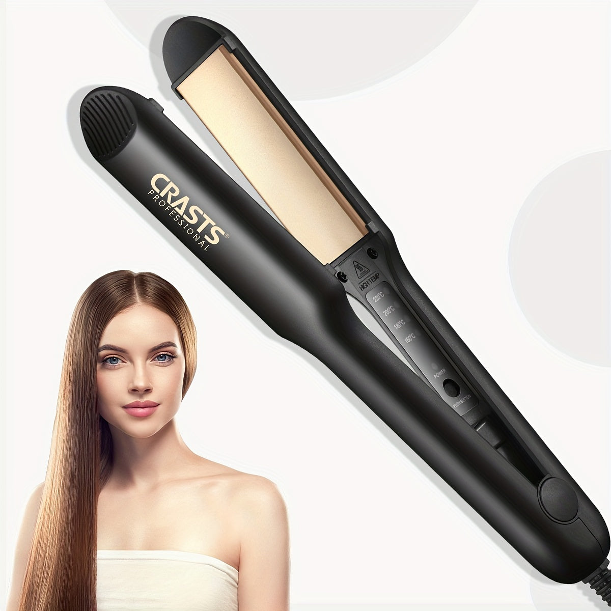 Ceramic Hair Straightener and Curler for Unisex Adults 220V 44W No Battery