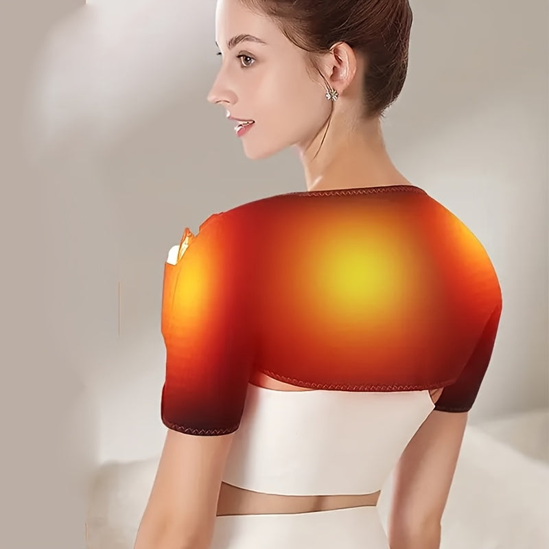 Uniseks polyester isitish padlari, ikki tomonlama yelka issiqlik sozlamalari bilan, qora va yashil