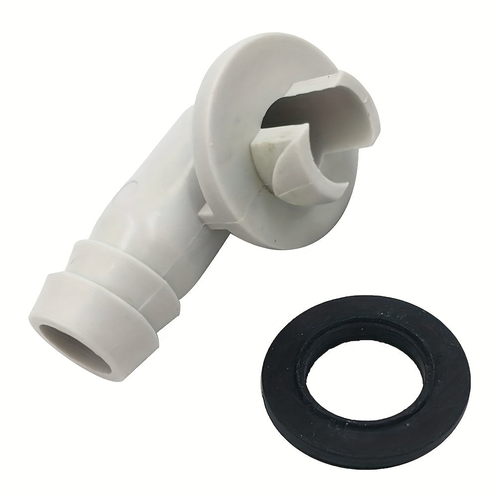 2 Pieces Plastic Air Conditioner Drain Hose Elbow Fittings with Rubber Rings