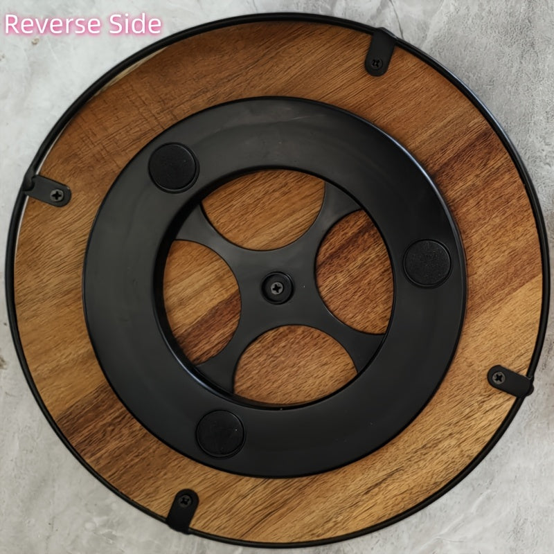 Aylanuvchi ziravorlar qattiq joylashtiruvchi akasiya yog'ochi metall oshxona saqlash javoni