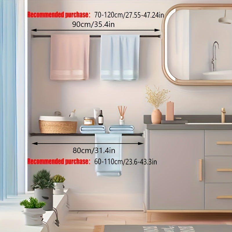 Oson, burg'ulashsiz o'rnatish uchun metalldan yasalgan hammom uchun teleskopik tayoq. Bu sochiq tutgichi, dush pardasi tayoqchasi yoki boshqa hammom aksessuarlarini sifatida ishlatilishi mumkin.