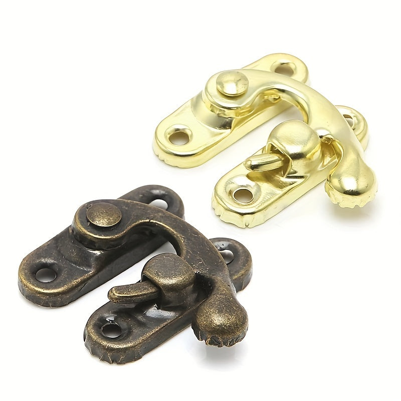 10pcs Antique Bronze Iron Padlock Hasps with Screws 27x32mm for Jewelry Boxes Furniture Hardware