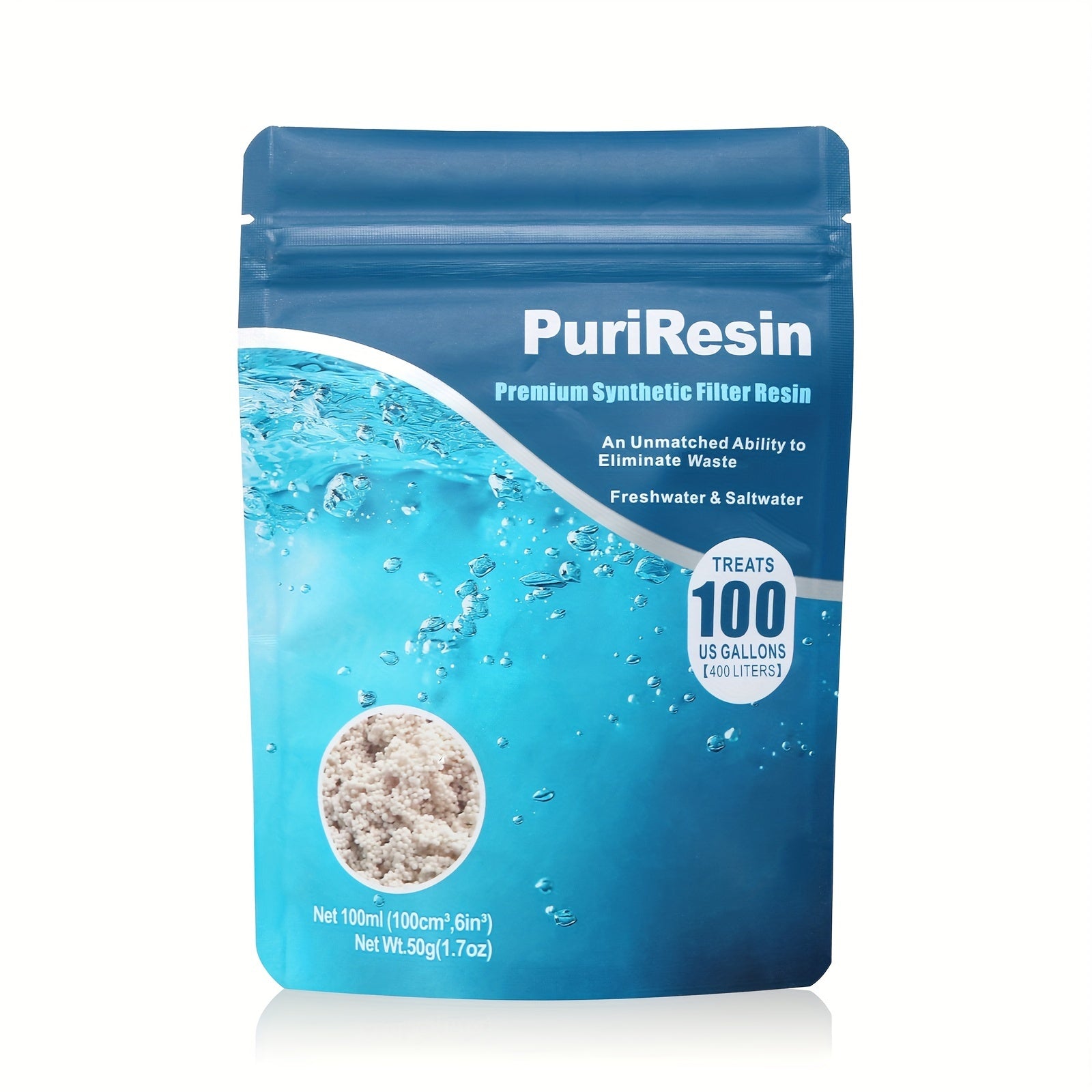 Aquarium Filtration Resin for Freshwater and Saltwater Tanks 100ml Tannin and Waste Removal