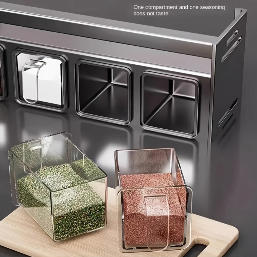 Aluminum Wall-Mounted Storage Rack for Condiments Multi-Functional Tiered Shelf