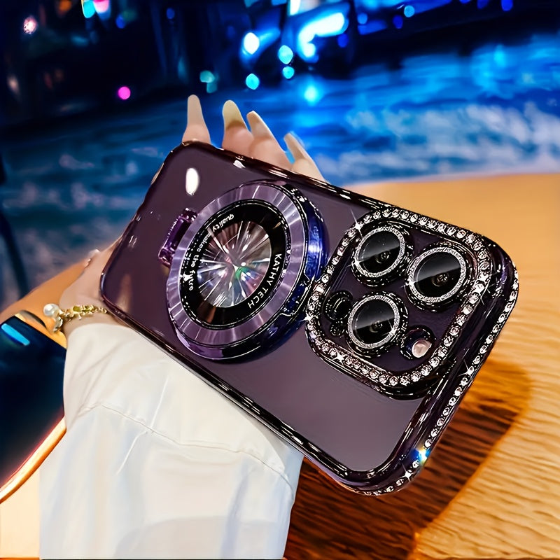 Magnetic Invisible Phone Case for iPhone 11-16 with Lens Protection and Stand