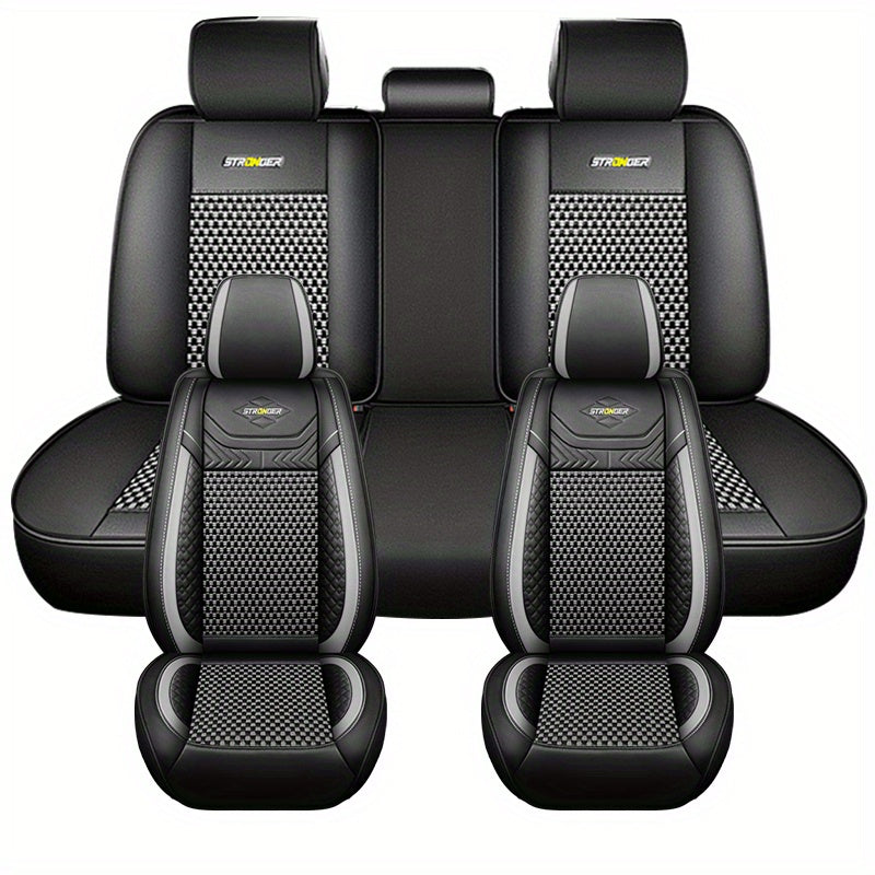 Fundas de asiento de coche transpirables para todas las estaciones, duraderas, para cinco asientos, universales, cojines