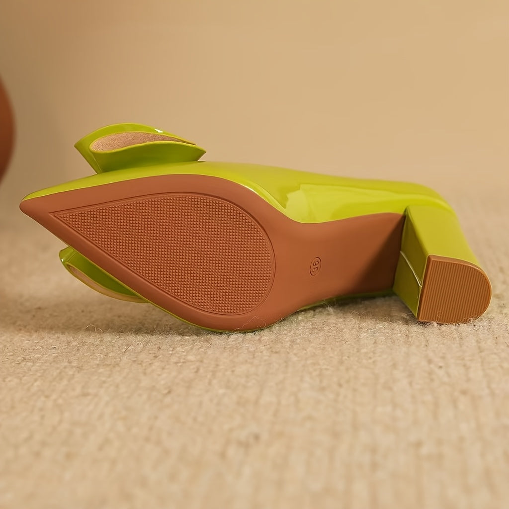 Women's Satin Bow Pointed Toe Stiletto Heels Dress Pumps for Parties and Office