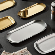 Stainless Steel Bathroom Tray for Jewelry Cosmetics and Small Items Organizer