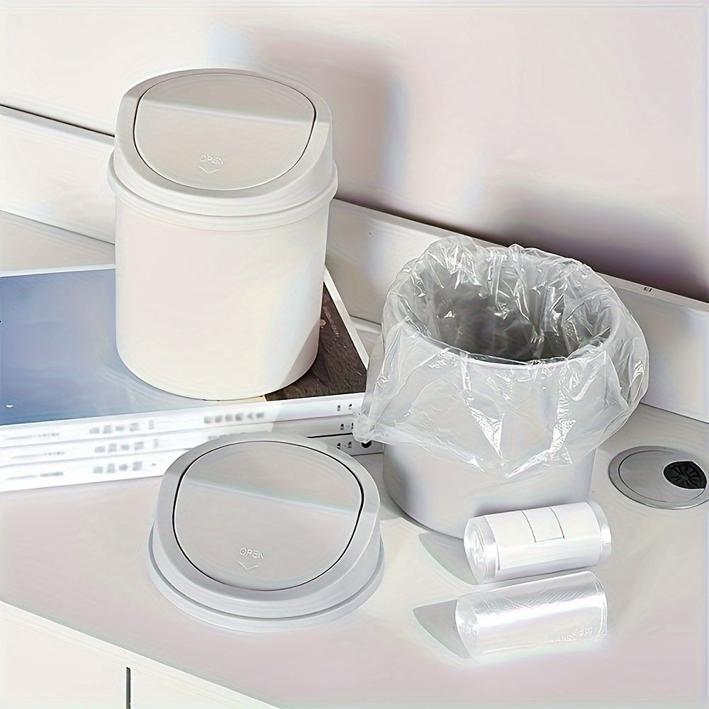 Mini Desktop Trash Can with Lid for Office or Coffee Bar Polypropylene