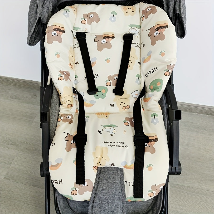 Almohadilla para asiento de coche infantil transpirable, suave y acolchada con patrones de oso y pato