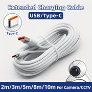 Cable de carga USB Tipo-C 243.84cm Blanco con acentos naranjas compatible con carga rápida