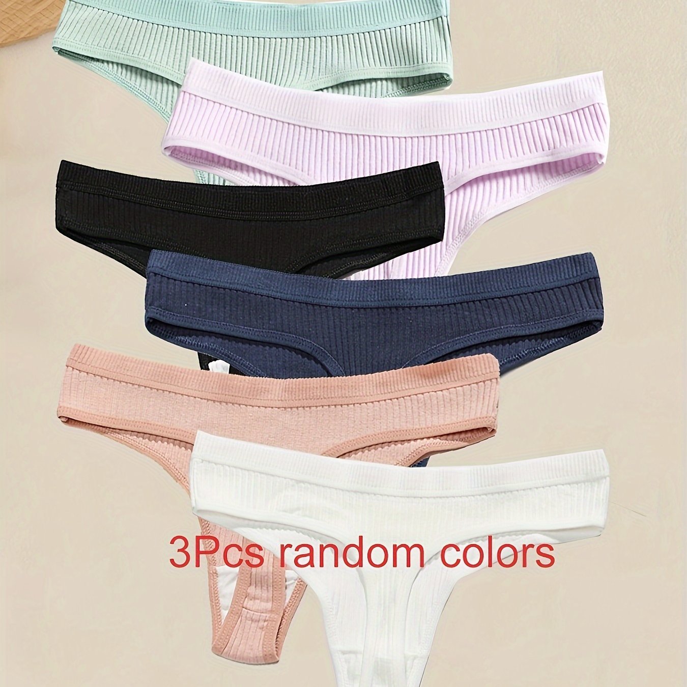 Women's Lingerie Thongs Set in Solid Colors with Seductive Style