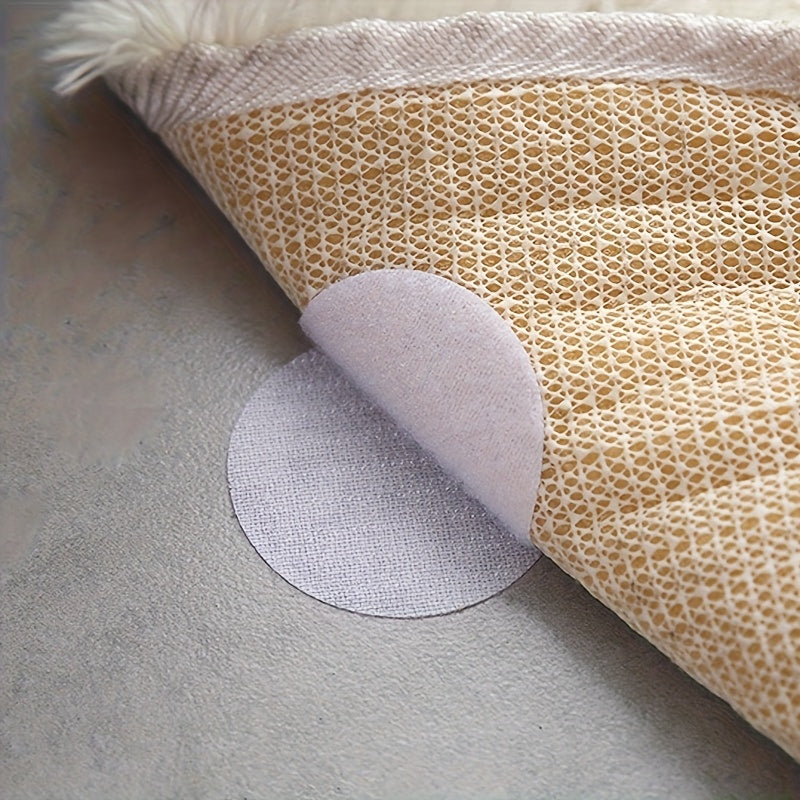 12 ta qora sehrli stikerlar to'plami - yostiq, divan qoplamalari va boshqalarni mahkamlash uchun doira shaklidagi yopishtiruvchi va halqa tezkor bog'lovchilar - yuvish uchun qulay