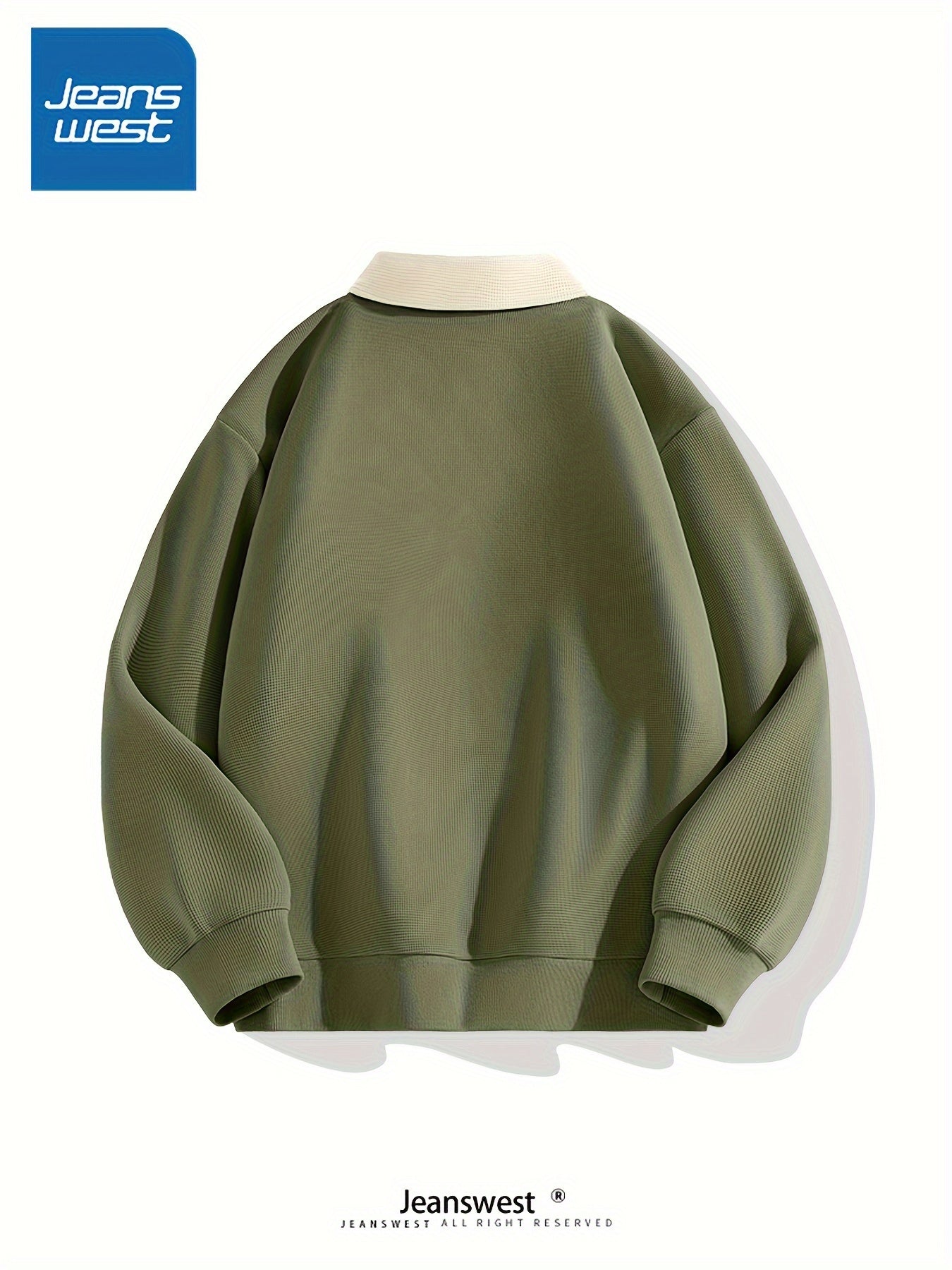 Jeanswest erkaklar uchun polo koftasi, 94% polyester va 6% spandeks to'qilgan matodan tayyorlangan. U ozgina cho'ziluvchanlik, uzun yenglar, tugma tafsiloti bilan lapel yaka, bir xil rang va vafli xususiyatlariga ega.