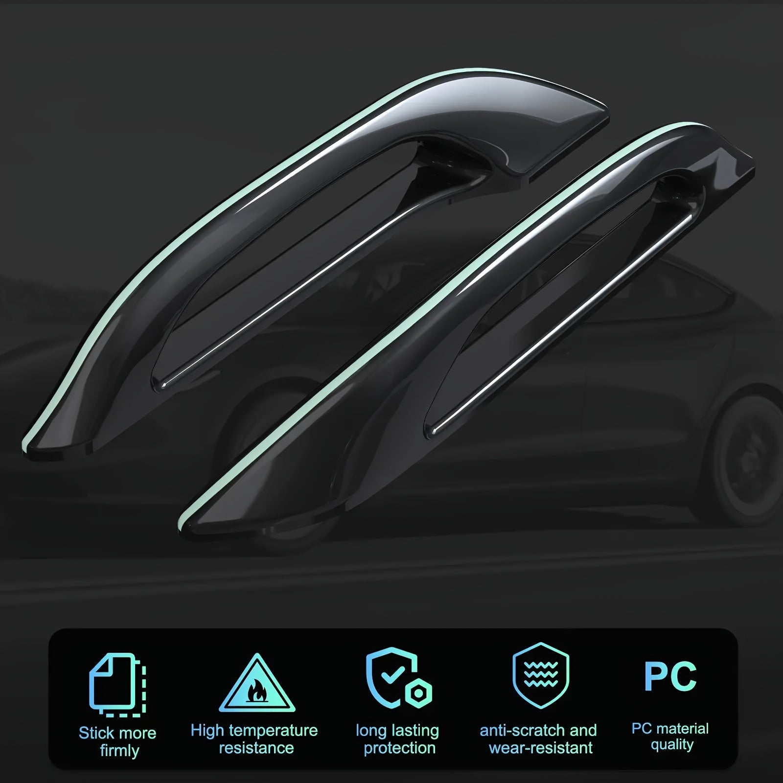 Door Handle Cover Set for Tesla Model 3/Y PVC Protector Wrap 4 Pieces