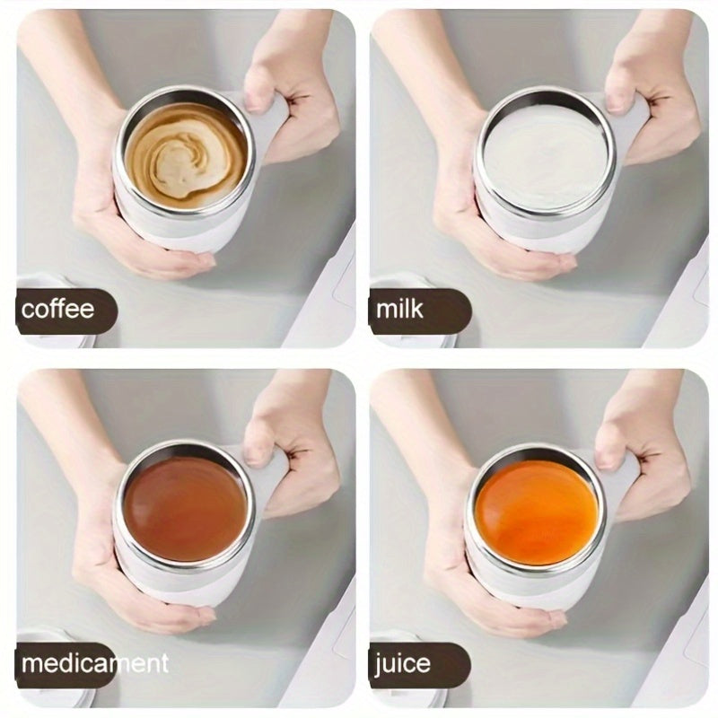 Batareya bilan ishlaydigan magnit aralashtiruvchi chashka, plastik sayohat uchun kofe stakani, harorat ko'rsatkichi bilan