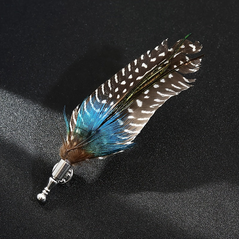 Colorful Feather Brooches Set of 7 for Men and Women Dress Suits Lapel Pins Fashion Accessories