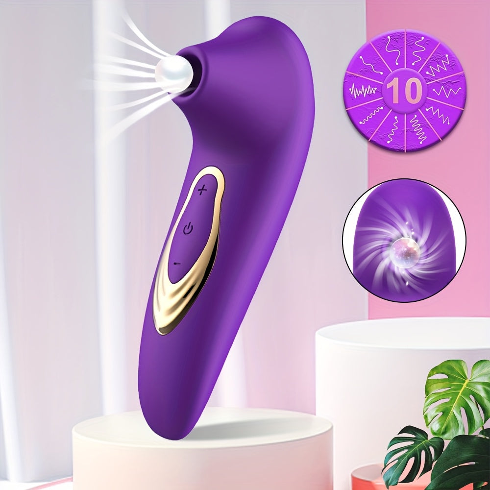 Ayollar klitoral nipel stimulyatori vibratsiyali yutuvchi o'yinchoq, 10 rejim bilan