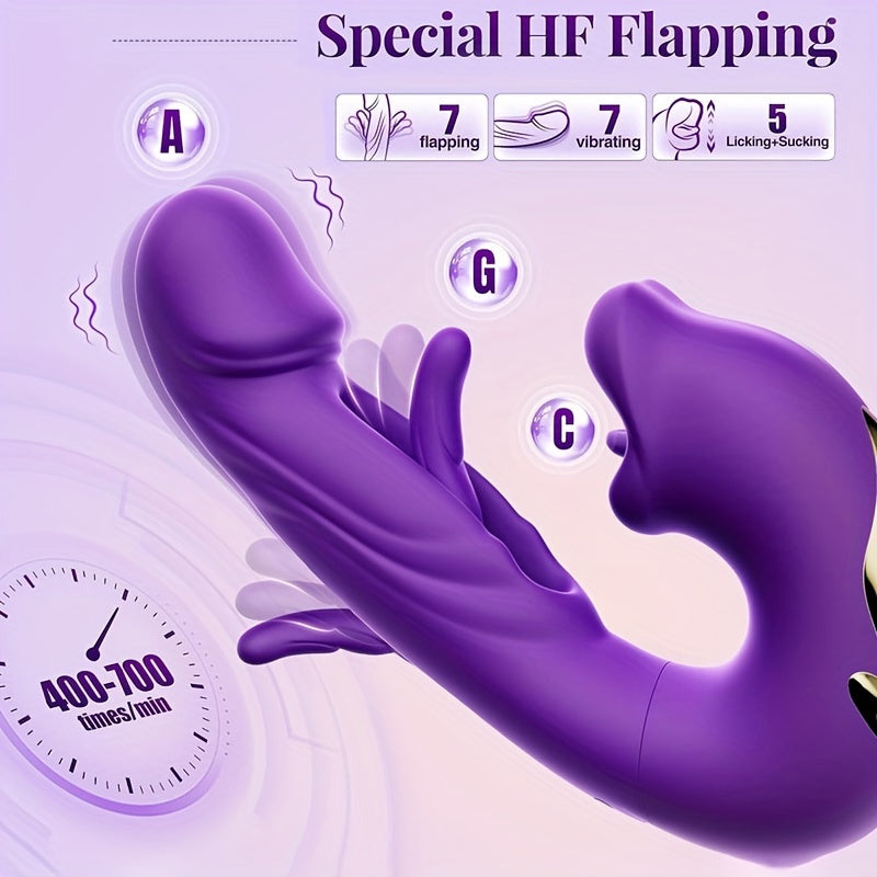 Female G-Spot Vibrator 7-Mode Tongue Sucking Clitoral Stimulator