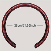 Car Steering Wheel Cover Mahogany Grain Leather Anti-Slip Universal