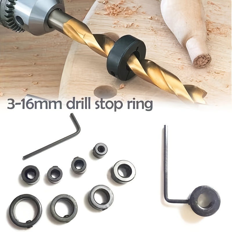 8-Piece Woodworking Drill Locator and Hex Wrench Bit Set for Craftsmen