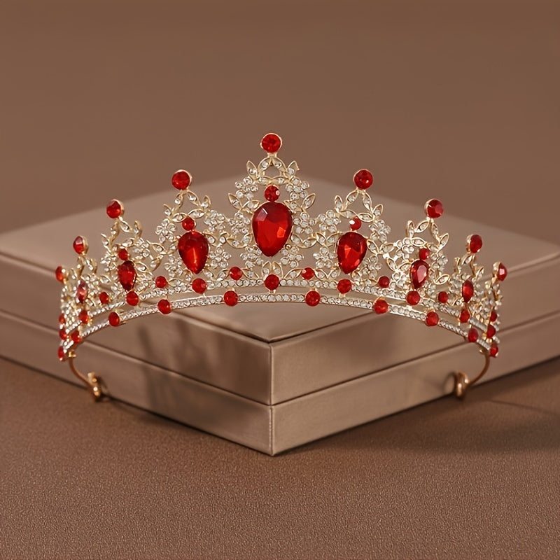 Wedding Bridal Crown Headpiece with Rhinestones and Crystals for Women and Girls