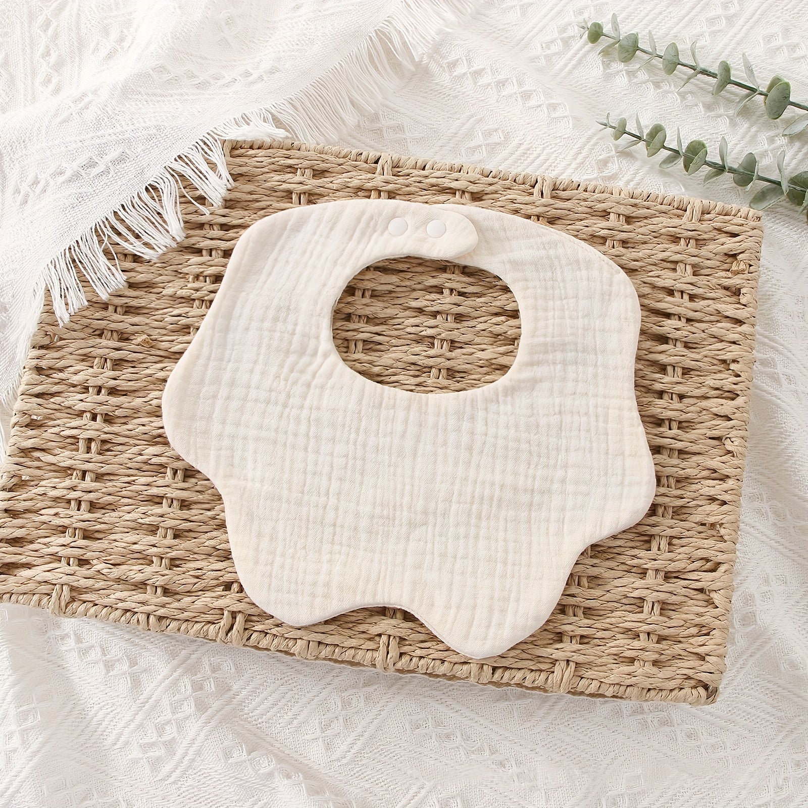 Baby Bib Soft and Adjustable 6-Layer Muslin for Newborns Infants Toddlers Drooling Teething