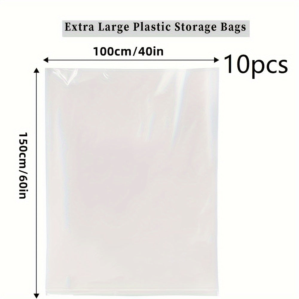 10 Large Transparent Storage Bags Waterproof Dustproof Moistureproof for Clothes Luggage Blankets