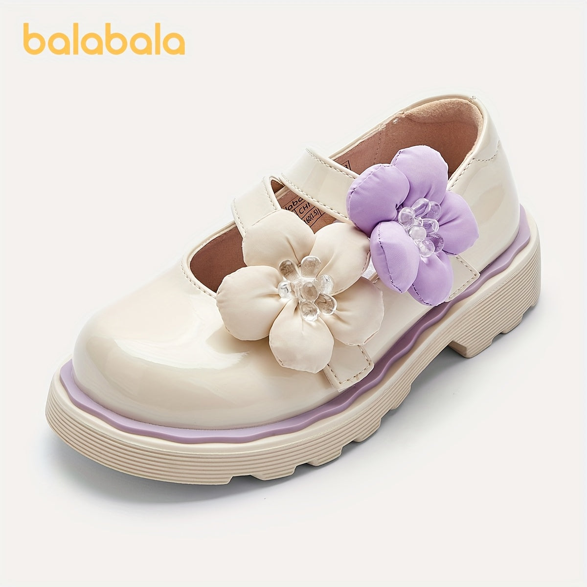 Zapatos de princesa para niñas con patrón de flores y cierre de gancho y bucle para primavera y otoño