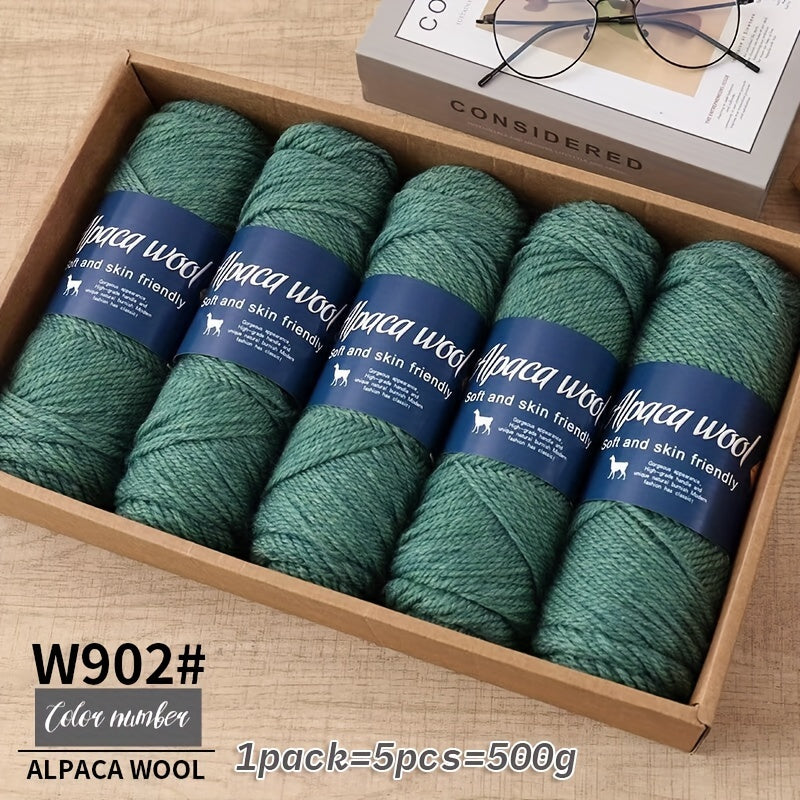 Multicolor Alpaca Wool Yarn Bundle 95 Percent Alpaca 5 Percent Polyester 100g Balls for Knitting Crocheting Winter Crafts