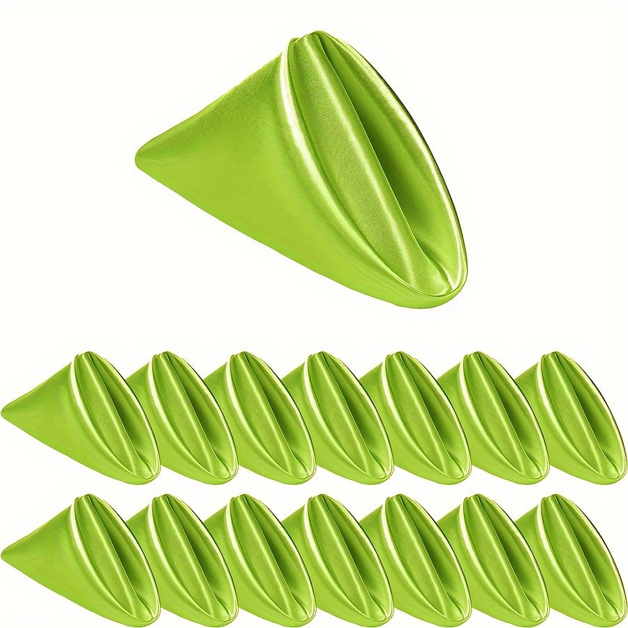 Square Satin Napkins Sets of 6 12 or 24 42.98cm Wedding Dinner Wrinkle-Resistant