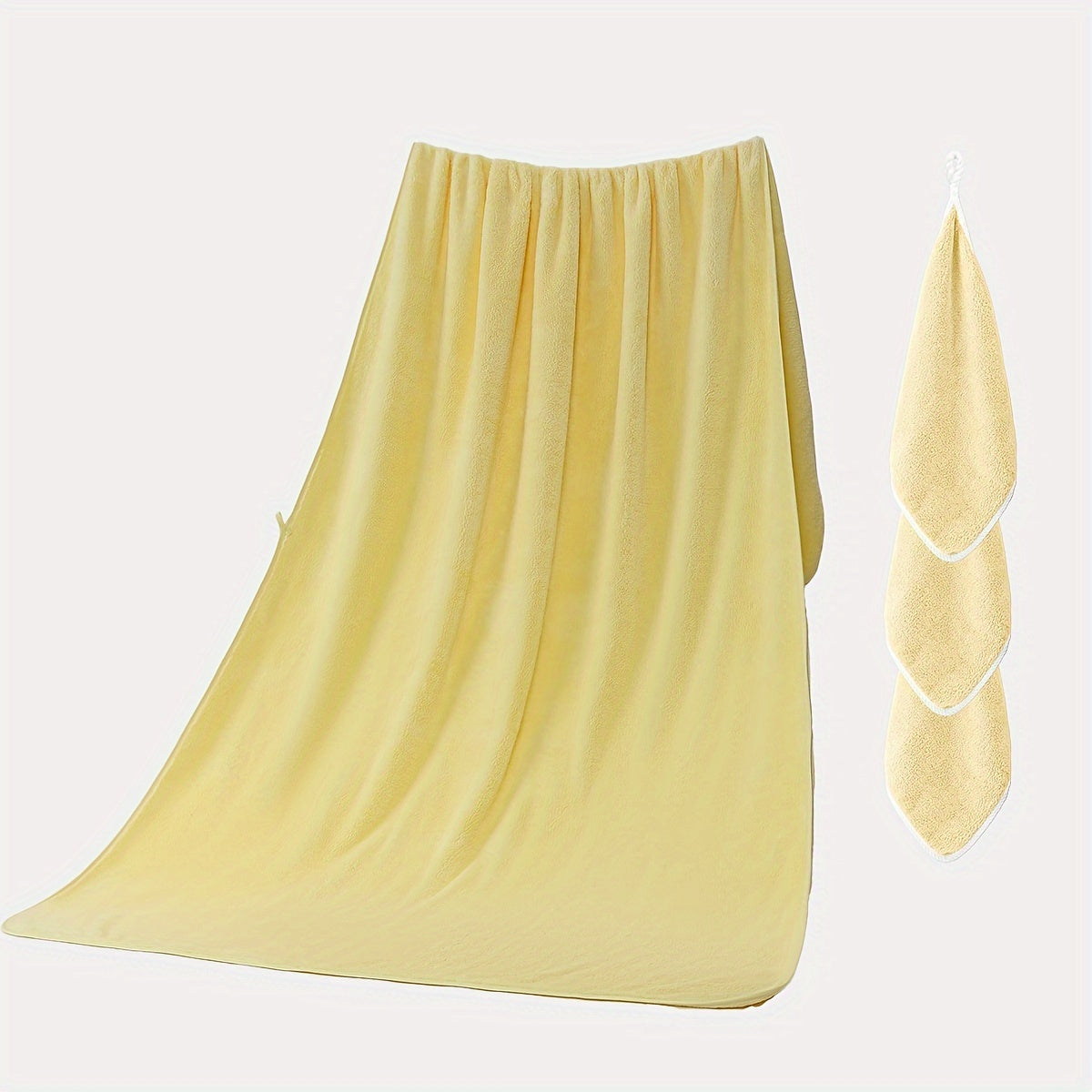 Juego de 4 toallas de algodón, incluyendo 1 XL y 3 toallas de mano para uso en el baño