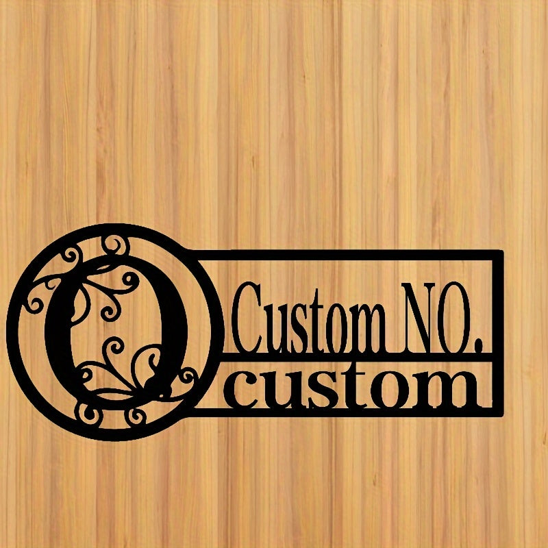 Oq metall misdan yasalgan eshik belgisi, oilaviy nom bilan, ichki va tashqi foydalanish uchun