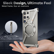 Ultra-Thin Metal Phone Case with Ring Stand and Magnetic Holder for Samsung S24U