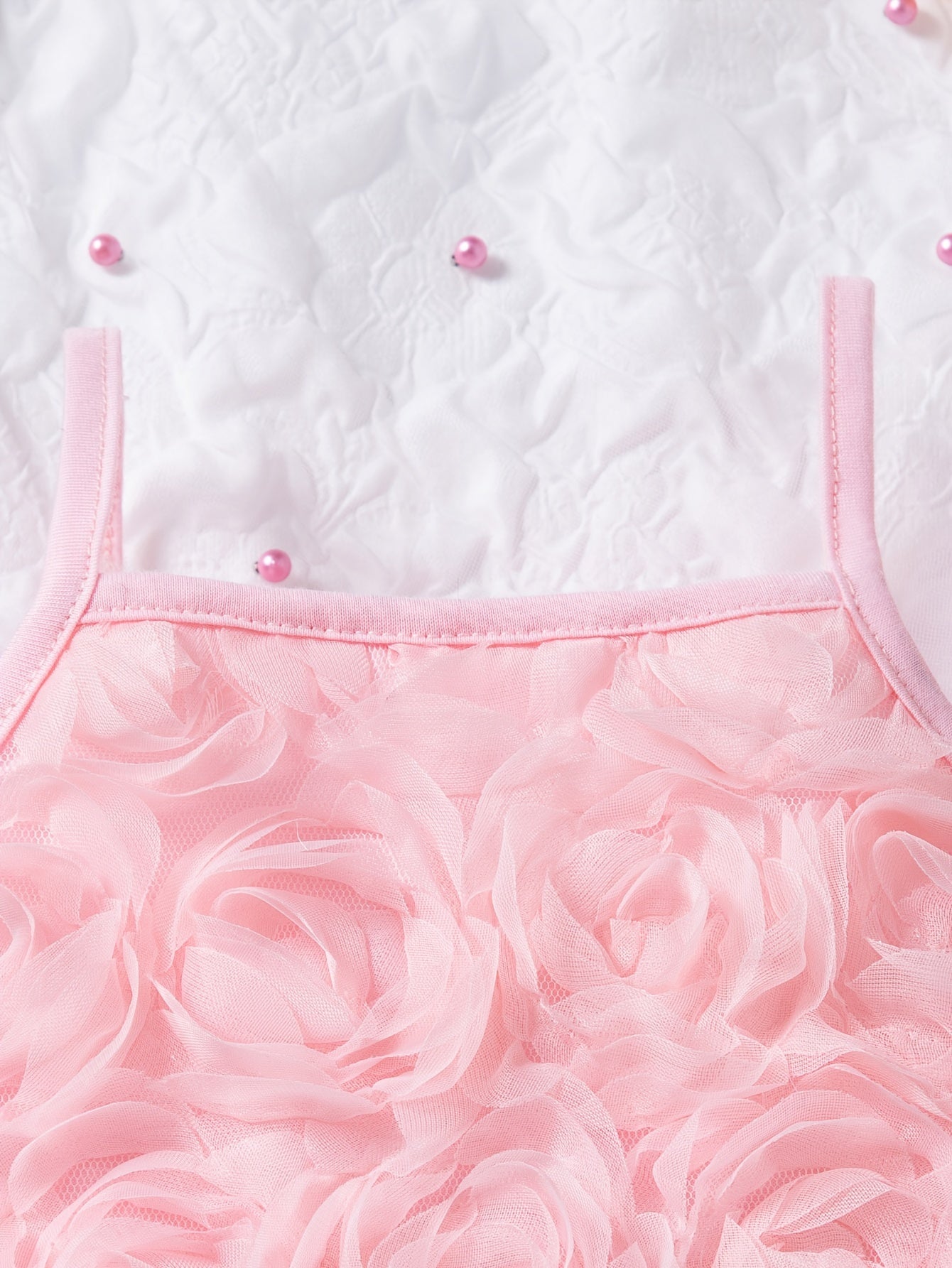 Girls Summer Knee High Dress with Lace and Flared Hem