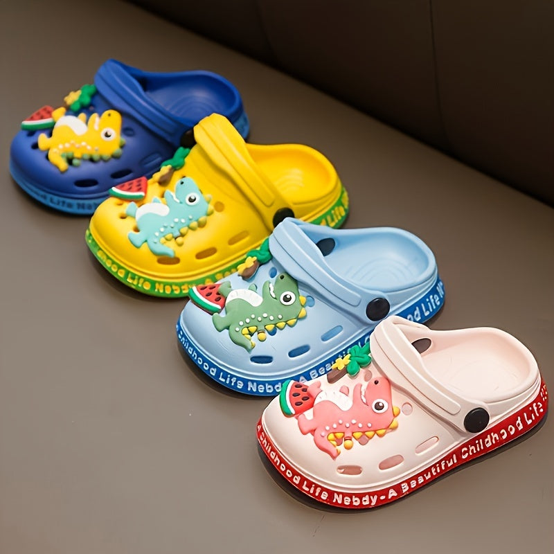Kids Cartoon Dinosaur EVA Clogs for Boys and Girls Breathable Slip-On Sandals Indoor Outdoor