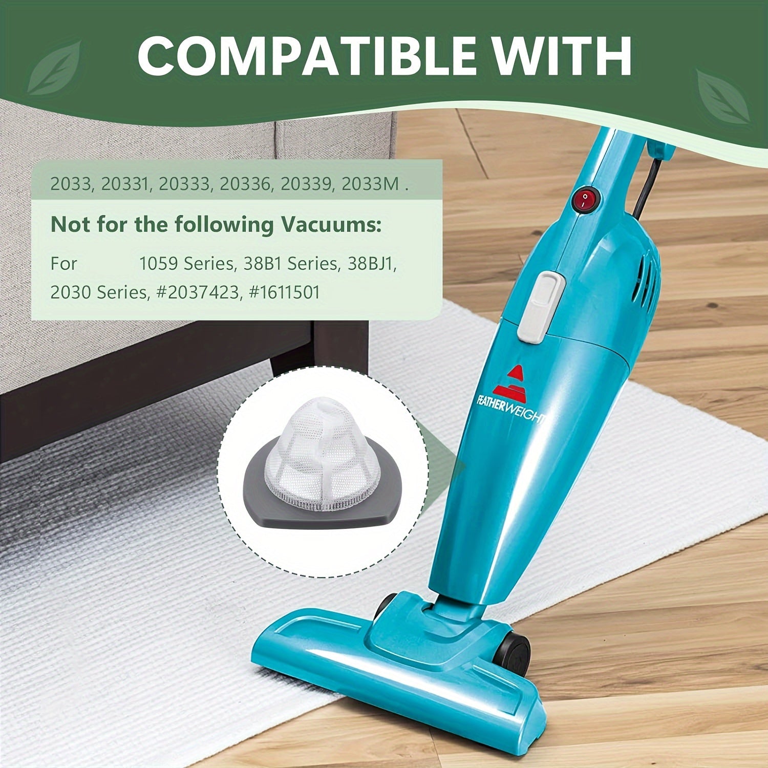 Vacuum Filter Replacement for Stick Lightweight Bagless Vacuum Models 20331 20333 20334 20336 20339 2033m
