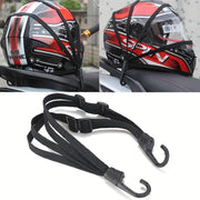 Motorcycle Helmet Strap Black 60cm Elastic Luggage Securing Rope with Buckle