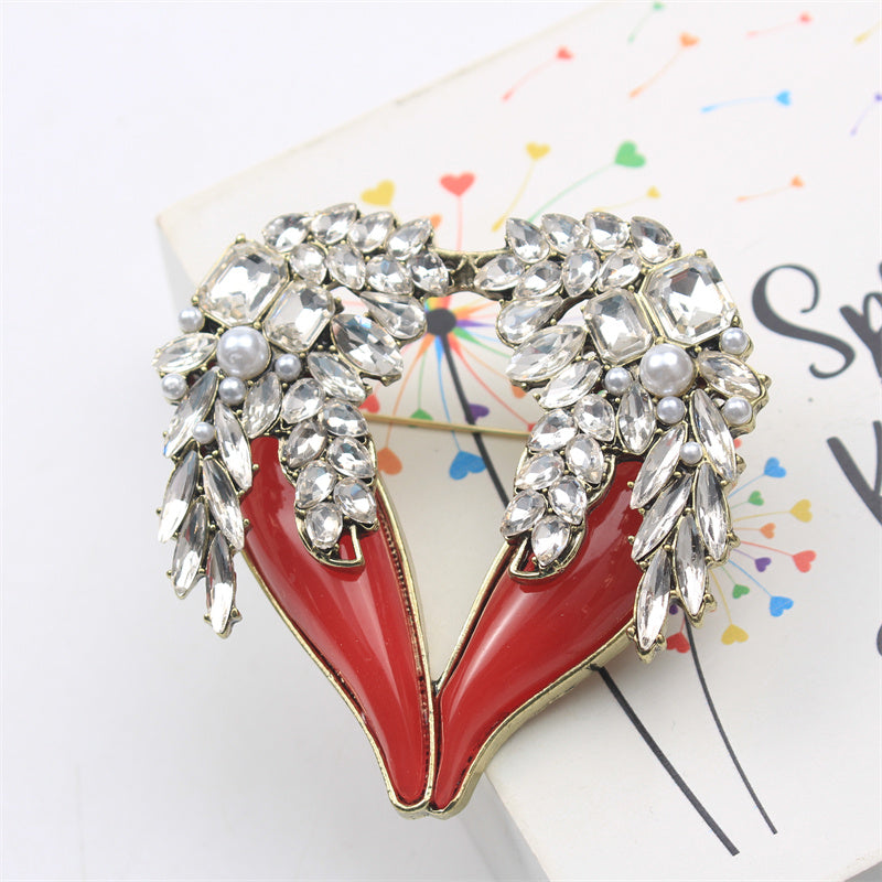 Yulduzcha qanotlari broshyoni rhinestone sevgi sovg‘asi erkaklar va ayollar uchun