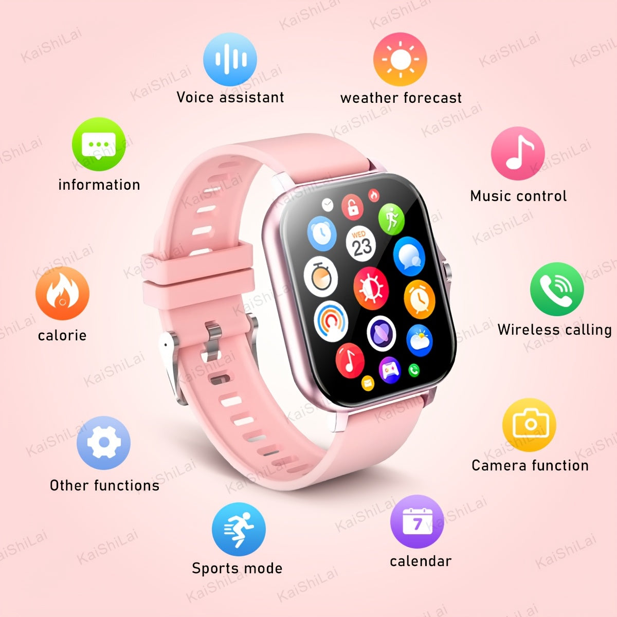 2024 Smartwatch with 4.65cm Touch Screen Sports Tracker Call Function Step Counter Compatible with iPhone Android