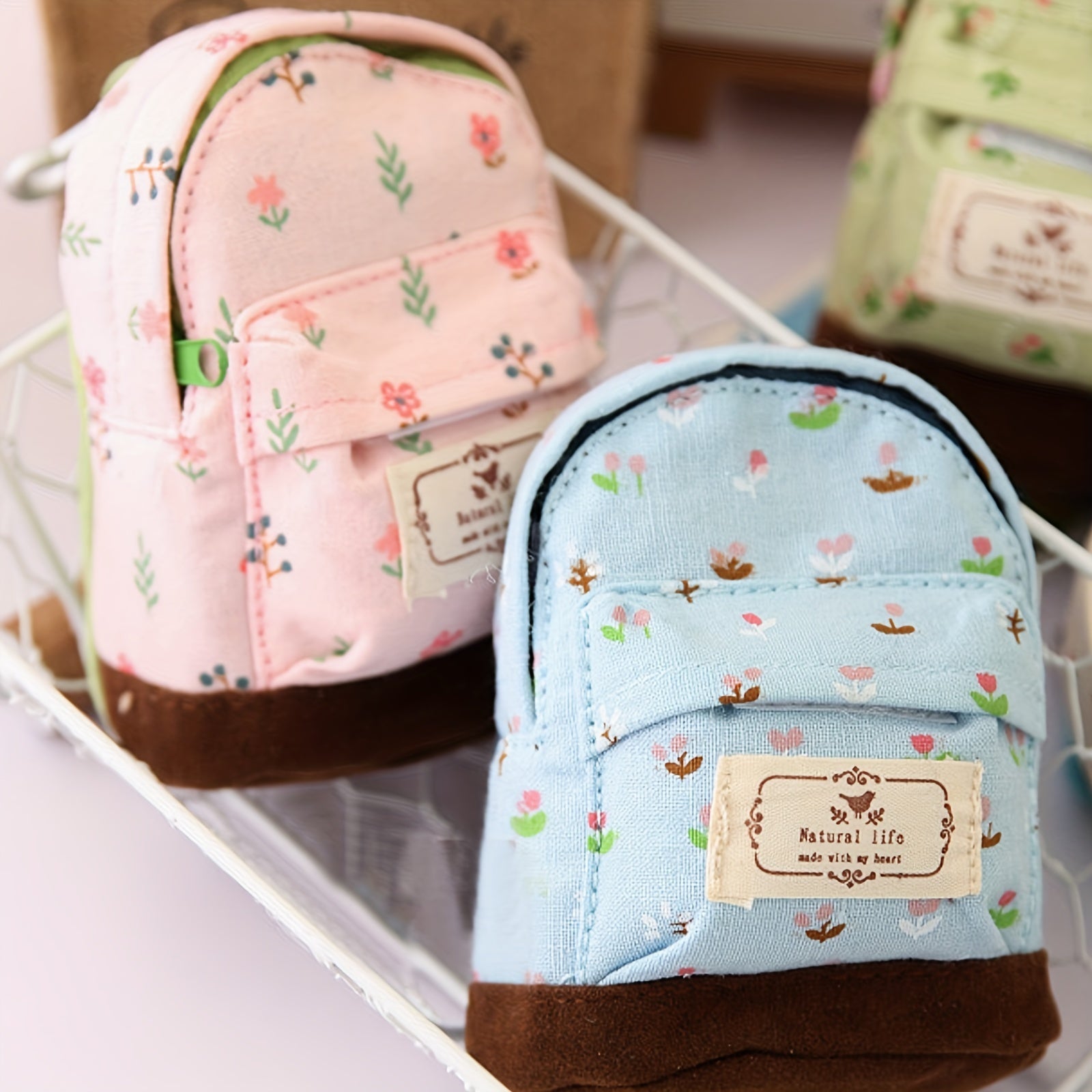 Mini Backpack Key Chain Wallet Small Purse for Keys and Coins