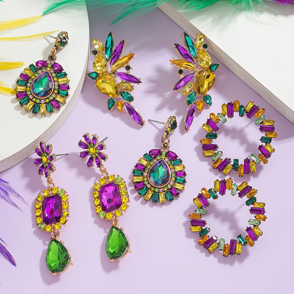 Pendientes de ala con rhinestones bohemios, bisutería colgante para ocasiones festivas