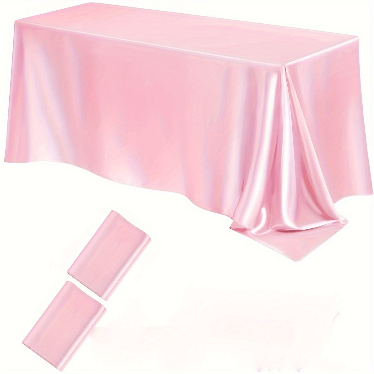 Satin Tablecloths 2-Pack Rectangular Polyester 259x147 cm for Weddings Parties