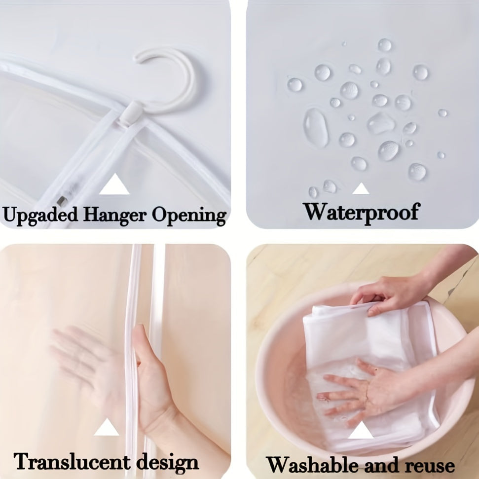 Набор из 10 прозрачных сумок для одежды из PEVA с полным замком, водонепроницаемых, дышащих и для хранения