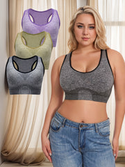 Women's Breathable Large Size Yoga Sports Bra Three Pack No Steel Ring