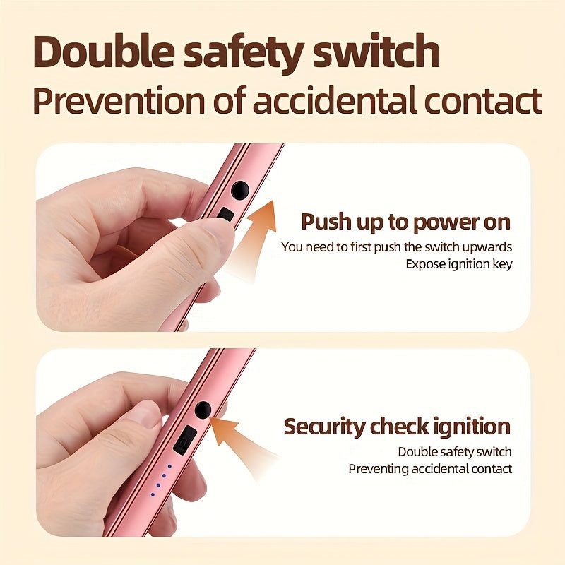 Rechargeable Metal Windproof Candle and BBQ Lighter with Safety Switch