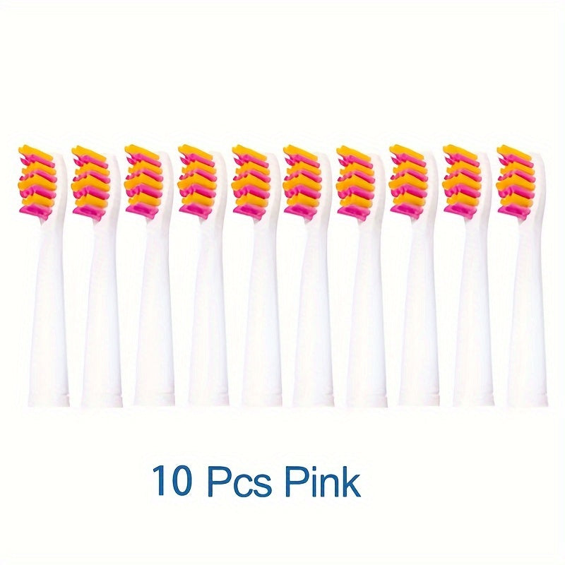 10 dona almashtirish tish cho'tkasi boshlari, elektr tish cho'tkalar uchun chidamli, ko'p rangli