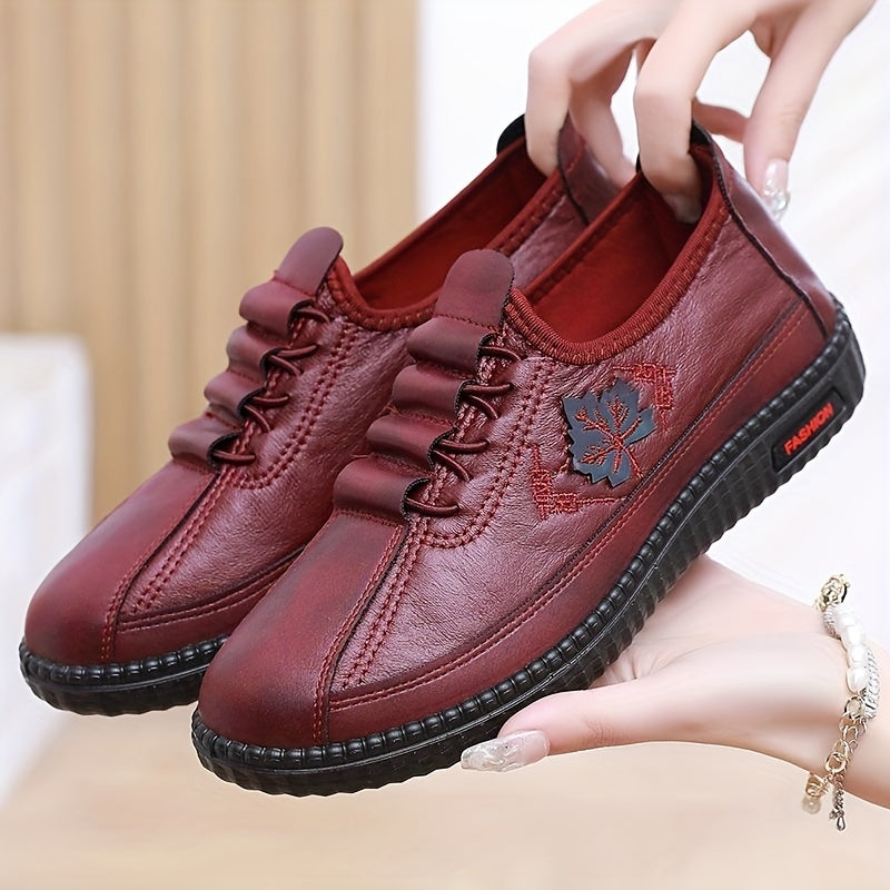 Women's Casual Slip-On Embroidered Flower Shoes with Soft Sole